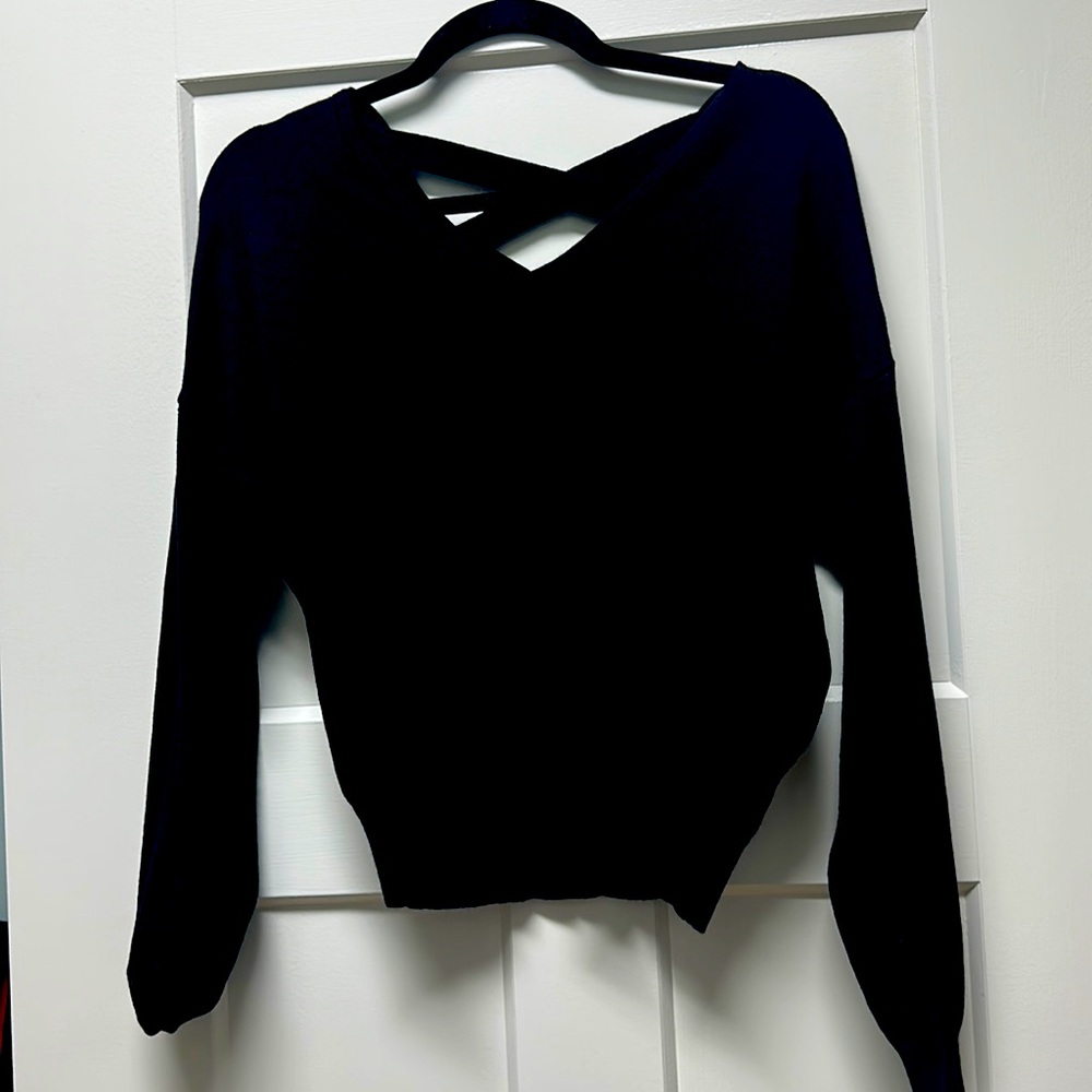 Black size small sweater - cross cross back
